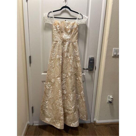 Vone Bridal Evening Prom Dress A-Line Gown Overlay Mesh Bachelorette size S NWT - Picture 1 of 7